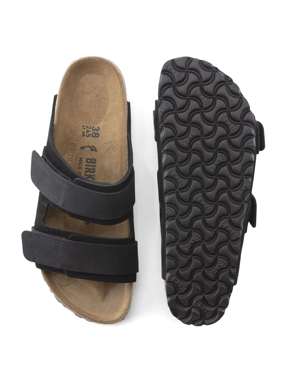 Birkenstock UJI Nubuck Leather Suede Negras Mujer