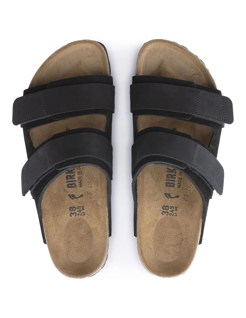 Birkenstock UJI Nubuck Leather Suede Negras Mujer