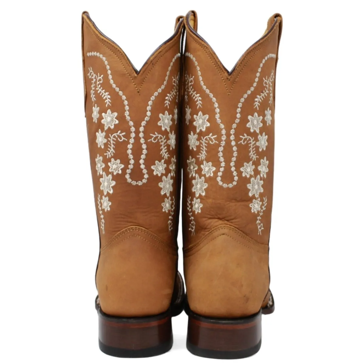 Botas de Cuero Crazy con Flores para Mujer en Horma Rodeo LC-100