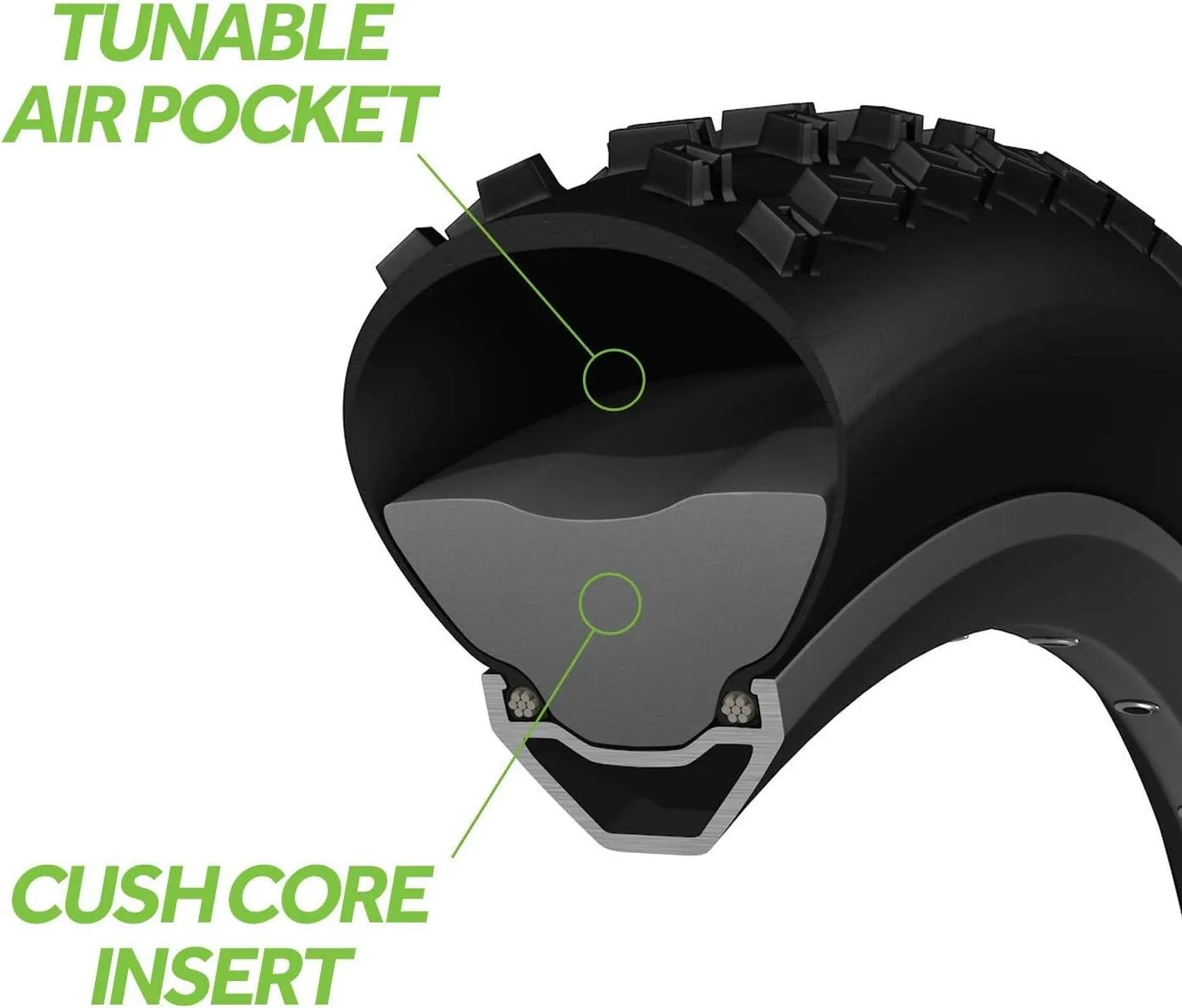 CushCore Pro Set - Includes (1) Tire Inserts, (1) Presta Valve & (1) Rim Sticker, Easy at-Home Installation, Bicycle Tire Inserts, Helps Improve Ride Quality, Fits a 2.1"-2.6" Tire (Single, 27.5)