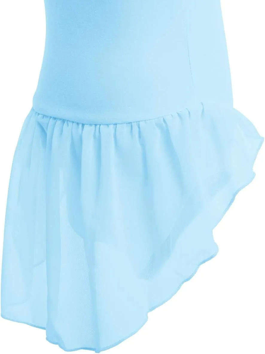 IBAKOM Girls' Raglan Cap Sleeve Leotard for Toddler Kids Gymnastics Dance Ballet Dress High Low Skirted Ballerina Dancewear