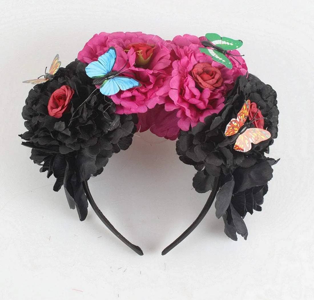 Rose Flower Crown Headband HalloweenCinco De Mayo Party Costume Headpiece NC26
