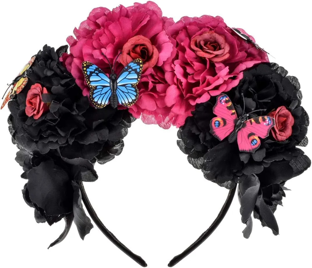 Rose Flower Crown Headband HalloweenCinco De Mayo Party Costume Headpiece NC26