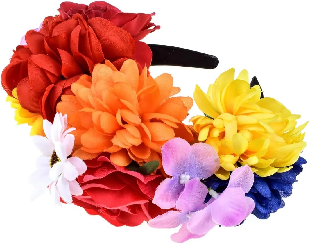 Rose Flower Crown Headband HalloweenCinco De Mayo Party Costume Headpiece NC26