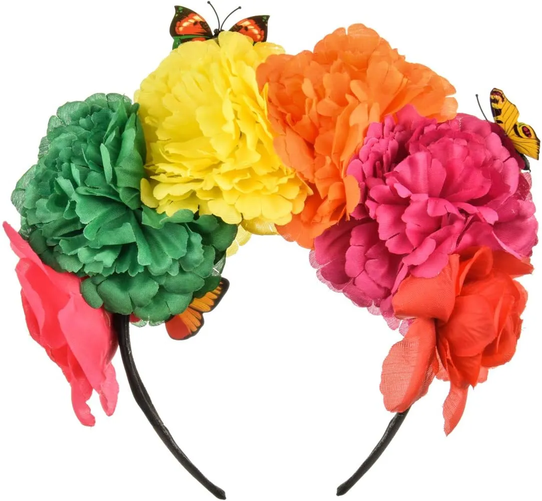 Rose Flower Crown Headband HalloweenCinco De Mayo Party Costume Headpiece NC26