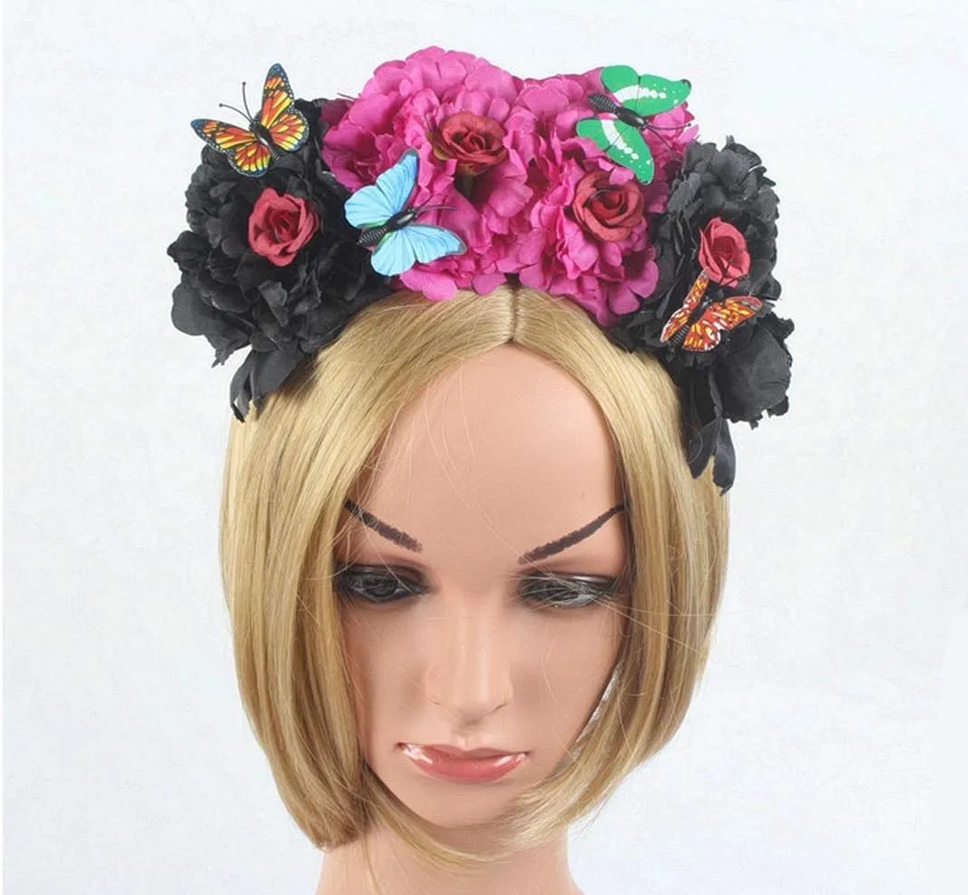 Rose Flower Crown Headband HalloweenCinco De Mayo Party Costume Headpiece NC26