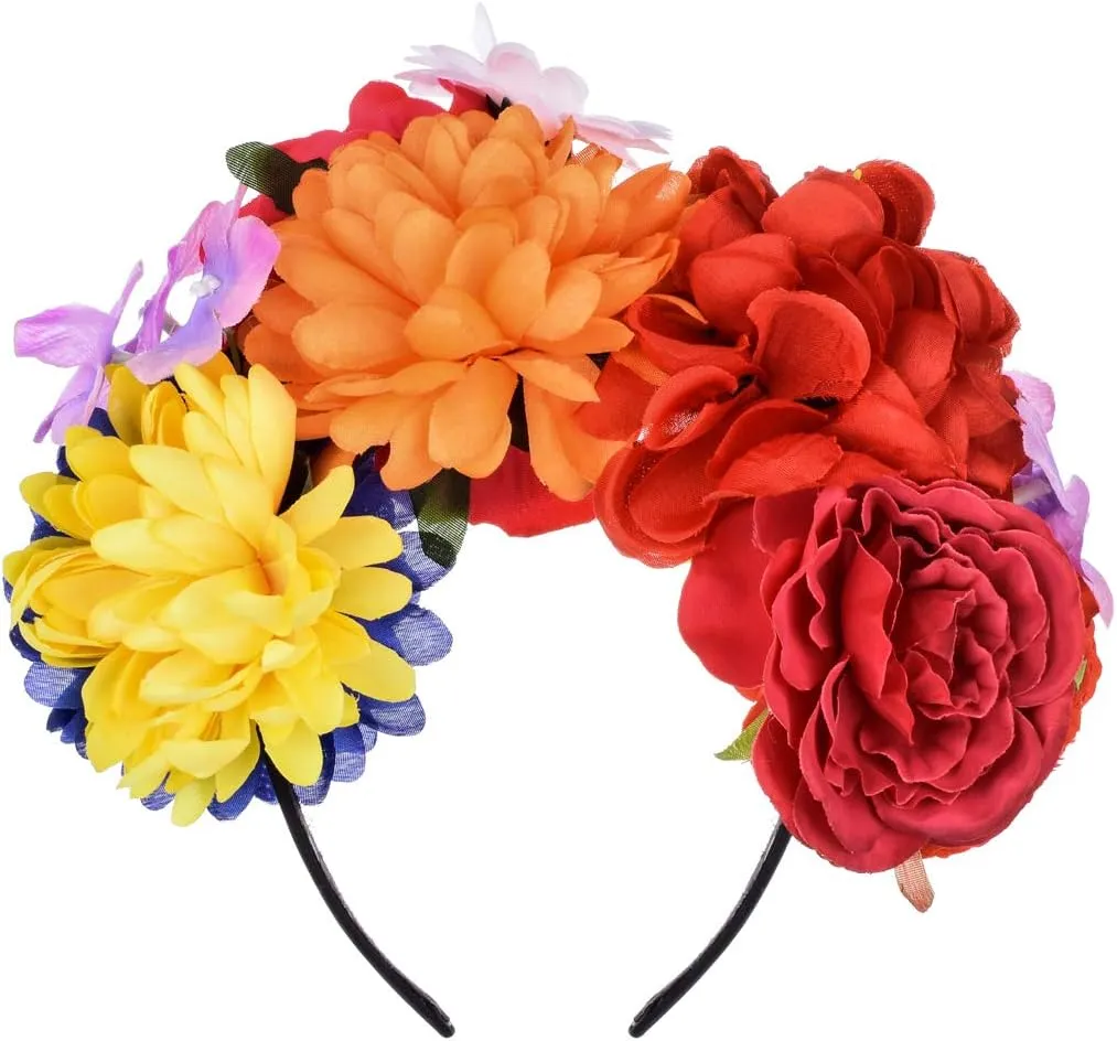 Rose Flower Crown Headband HalloweenCinco De Mayo Party Costume Headpiece NC26
