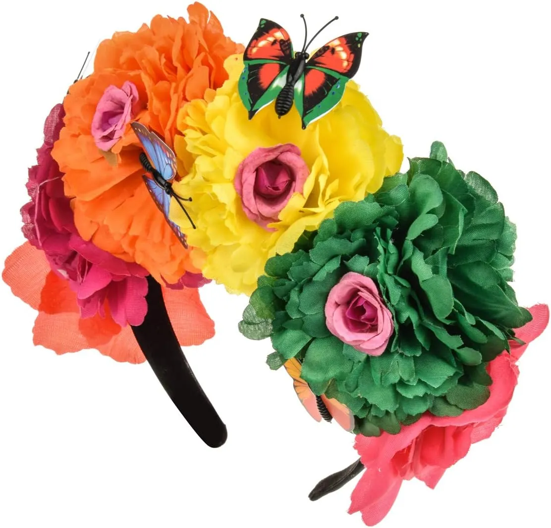 Rose Flower Crown Headband HalloweenCinco De Mayo Party Costume Headpiece NC26