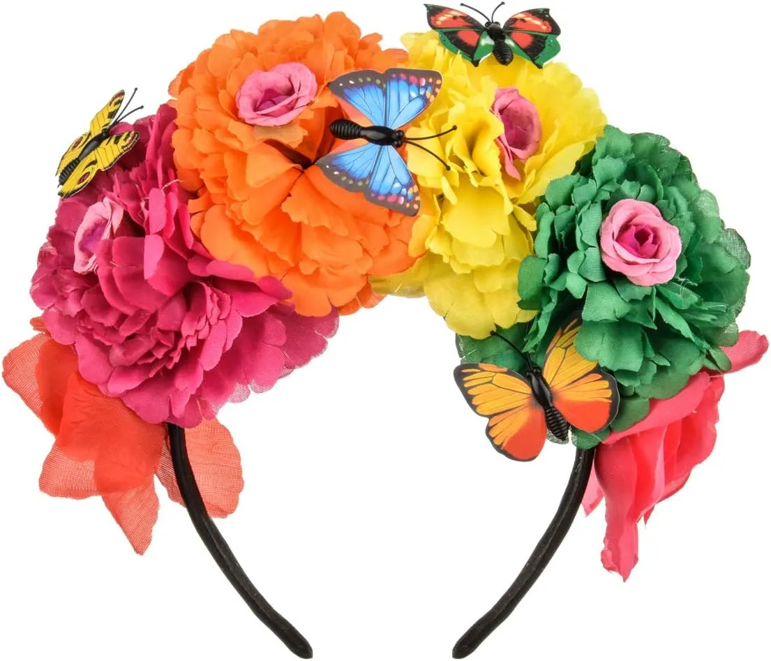 Rose Flower Crown Headband HalloweenCinco De Mayo Party Costume Headpiece NC26