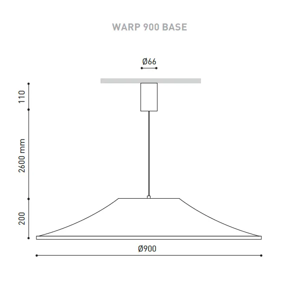 Warp pendant ⌀60-ø90 | black