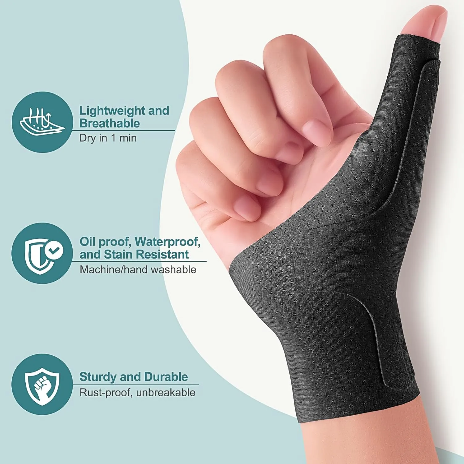 Wrist Thumb Brace Mommy Compression Stabilizer Waterproof Thumb Spica Splint for Arthritis,Trigger Finger,De Quervains Tenosynovitis,Tendonitis,CMC Joint Pain and Support-Women Men-Left or Right Hand