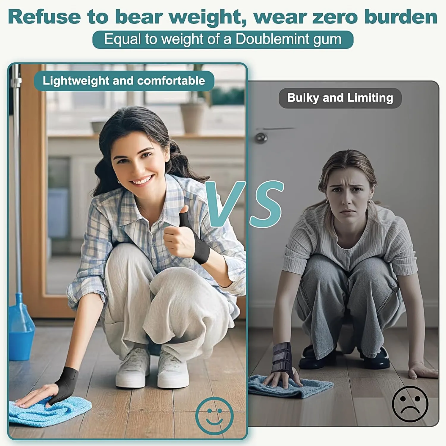 Wrist Thumb Brace Mommy Compression Stabilizer Waterproof Thumb Spica Splint for Arthritis,Trigger Finger,De Quervains Tenosynovitis,Tendonitis,CMC Joint Pain and Support-Women Men-Left or Right Hand